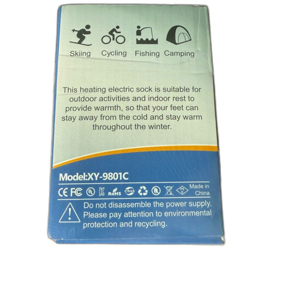 New Open Box Heated Socks Grey Outdoors Snow Winter Camping Hunting - Picture 2 of 4